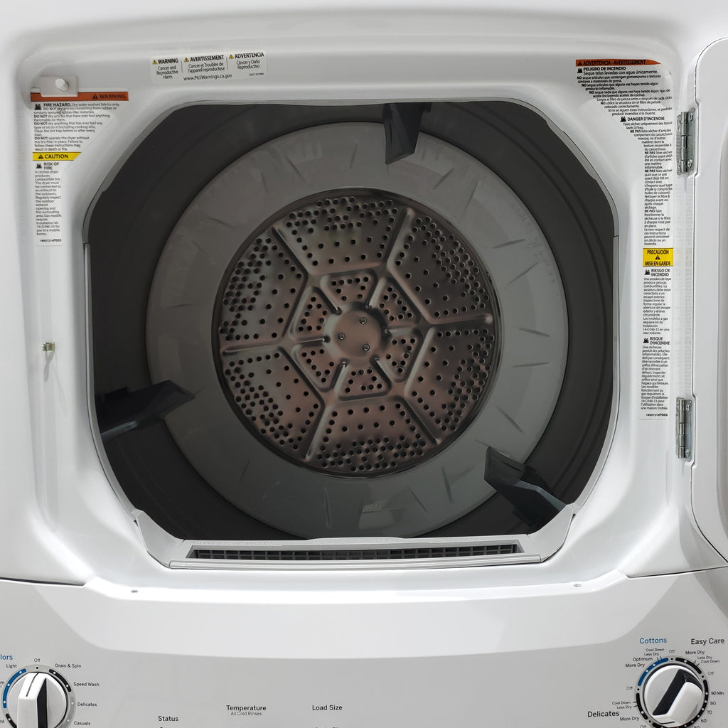 Pictures of GE 3.8 cu. ft. Laundry Center Washer and 5.9 cu. ft. Electric Dryer with Electro-Mechanical Rotary Dial Controls - Scratch & Dent - Moderate - Neu Appliance Outlet - Discount Appliance Outlet in Austin, Tx