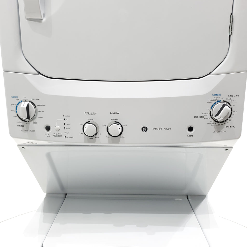 Pictures of GE 3.8 cu. ft. Laundry Center Washer and 5.9 cu. ft. Electric Dryer with Electro-Mechanical Rotary Dial Controls - Scratch & Dent - Moderate - Neu Appliance Outlet - Discount Appliance Outlet in Austin, Tx