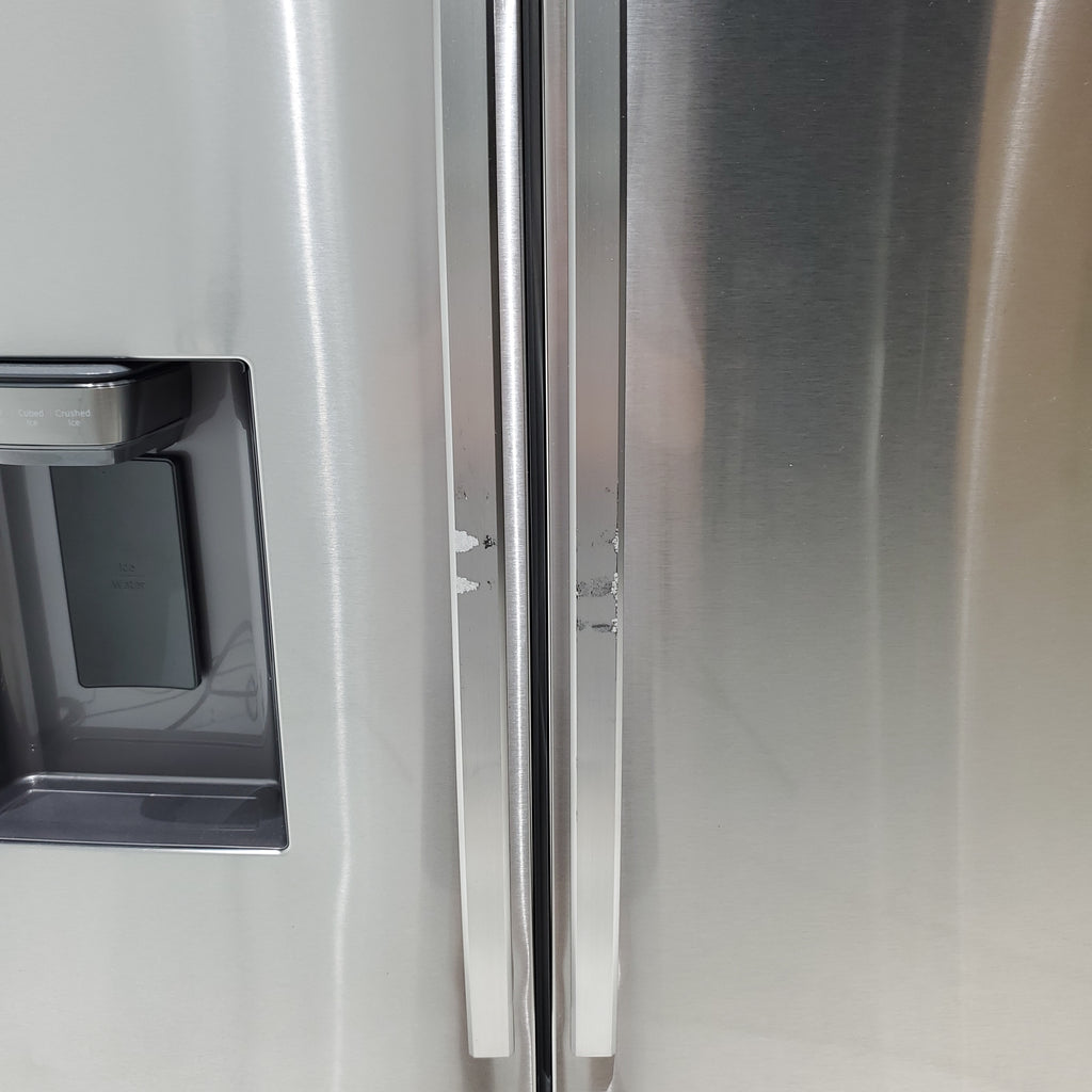 Pictures of Fingerprint Resistant Stainless Steel ENERGY STAR Samsung 27 cu. ft. 3 Door French Door Refrigerator with Exterior Water and Ice Dispenser - Scratch & Dent - Moderate - Neu Appliance Outlet - Discount Appliance Outlet in Austin, Tx