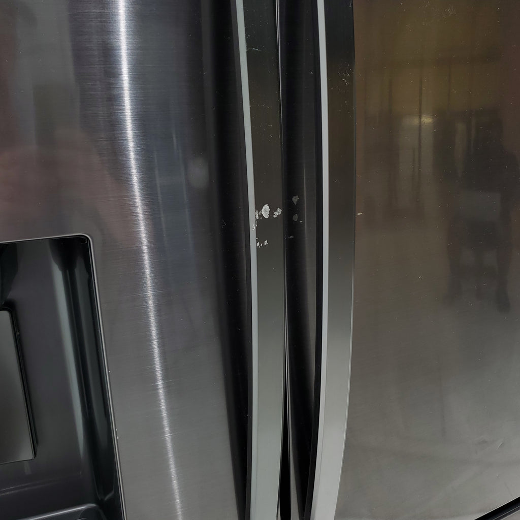 Pictures of Fingerprint-Resistant Black Stainless Steel ENERGY STAR Samsung 28 cu. ft. 4 Door French Door Refrigerator with FlexZone Drawer - Scratch & Dent - Moderate - Neu Appliance Outlet - Discount Appliance Outlet in Austin, Tx