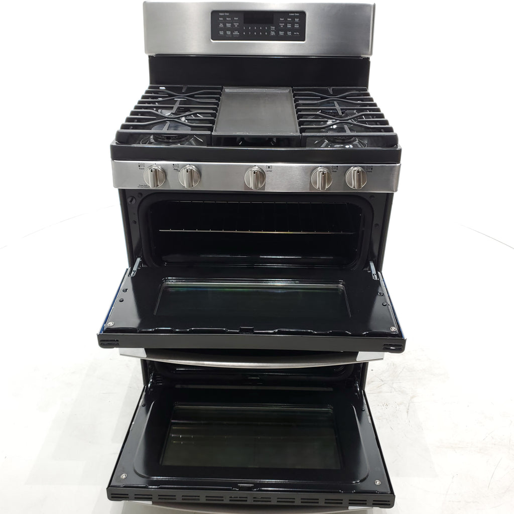 Pictures of Stainless Steel GE 6.8 Total cu. ft. 5 Burner Freestanding Gas Range with Double Oven - Scratch & Dent - Minor - Neu Appliance Outlet - Discount Appliance Outlet in Austin, Tx