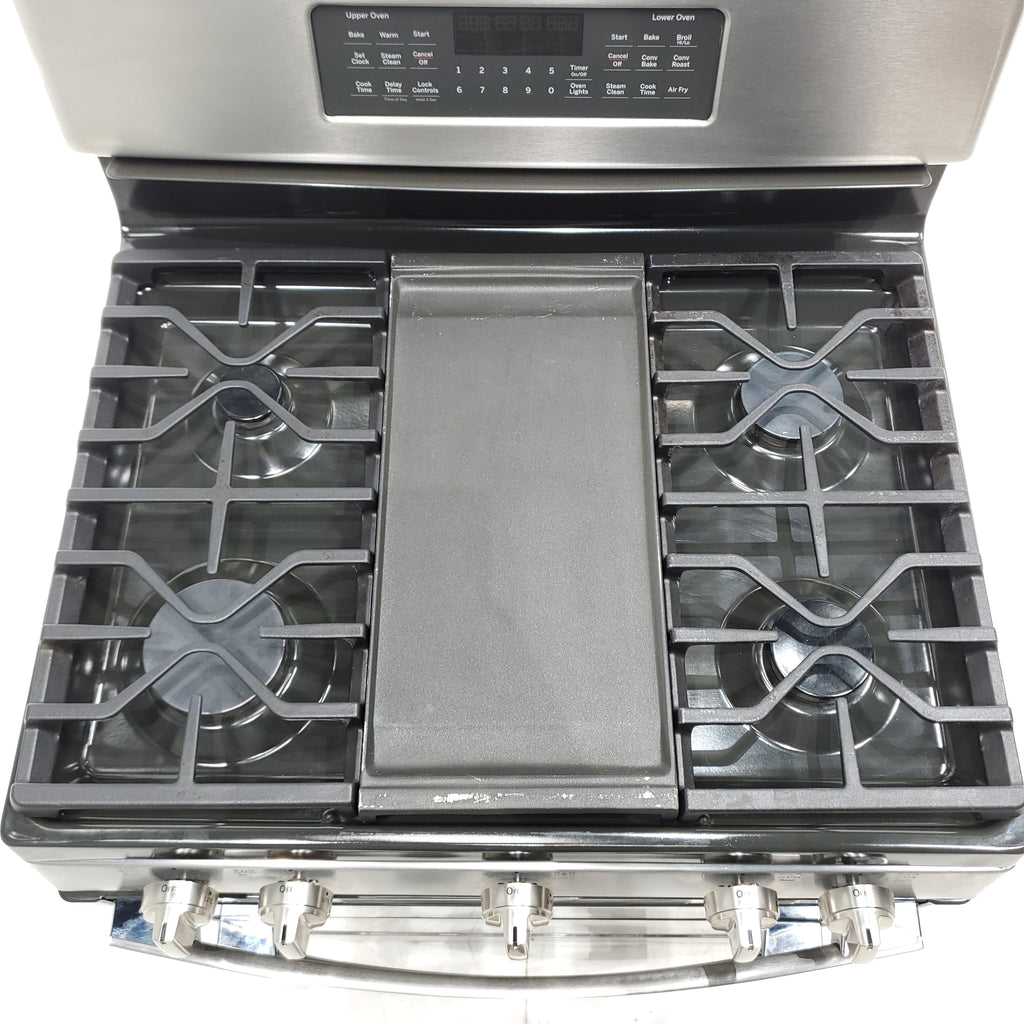 Pictures of Stainless Steel GE 6.8 Total cu. ft. 5 Burner Freestanding Gas Range with Double Oven - Scratch & Dent - Minor - Neu Appliance Outlet - Discount Appliance Outlet in Austin, Tx