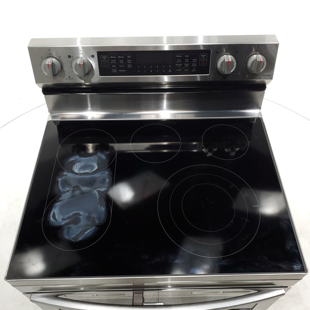 Pictures of Fingerprint Resistant Stainless Steel Samsung Flex Duo 6.3 cu. ft. 5 Heating Element Freestanding Electric Range with Double Oven - Scratch & Dent - Major - Neu Appliance Outlet - Discount Appliance Outlet in Austin, Tx