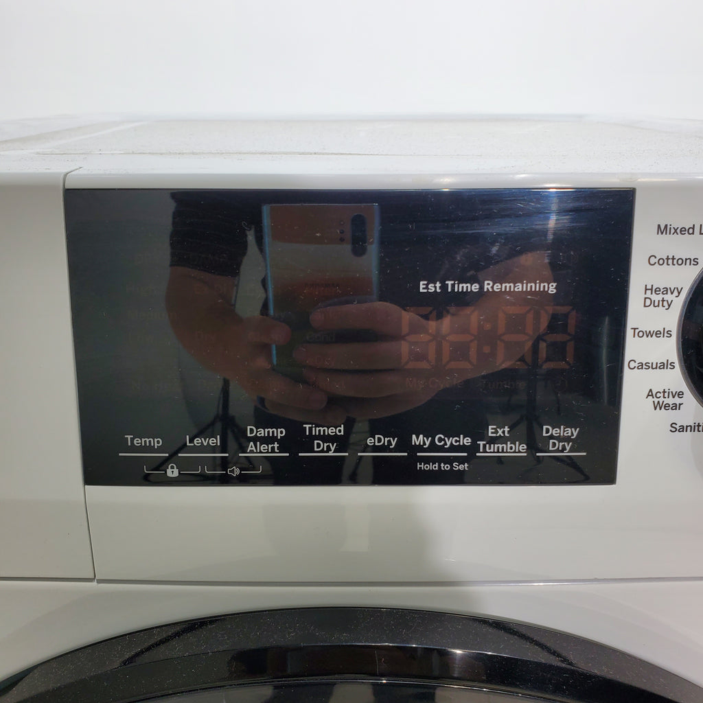 Pictures of Compact 24 in. Wide GE ENERGY STAR 2.4 cu. ft. Front Load Steam Washing Machine with 1400 RPM Spin Speed and Frontload Vented WiFi Capable ENERGY STAR 4.3 cu. ft. Electric Dryer with Stainless Steel Basket - Scratch & Dent - Moderate - Neu Appliance Outlet - Discount Appliance Outlet in Austin, Tx