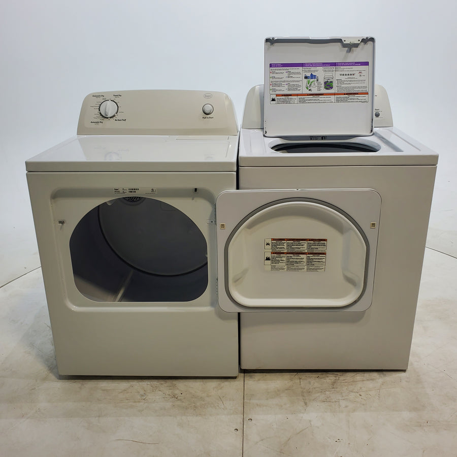 Roper 3.6 cu. ft. Top Load Washing Machine with Status Indicator Lights and 6.5 cu ft Electric Dryer with Automatic Dry - Certified Refurbished