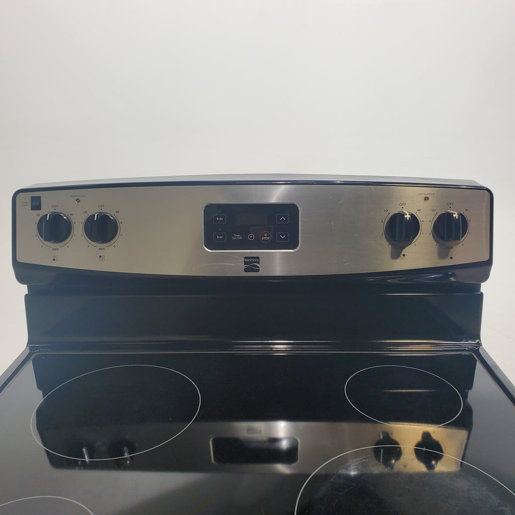 Pictures of Stainless Steel Kenmore 4.9 cu. ft. 4 Heating Element Freestanding Electric Range with Smooth Cooktop - Certified Refurbished - Neu Appliance Outlet - Discount Appliance Outlet in Austin, Tx