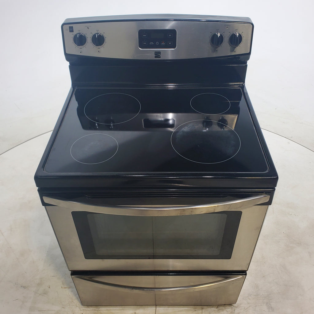 Pictures of Stainless Steel Kenmore 4.9 cu. ft. 4 Heating Element Freestanding Electric Range with Smooth Cooktop - Certified Refurbished - Neu Appliance Outlet - Discount Appliance Outlet in Austin, Tx