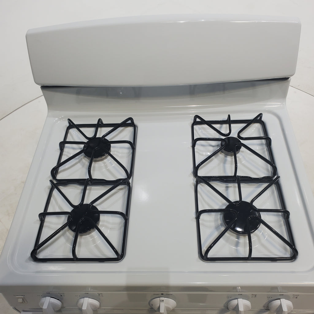 Pictures of White GE 4.8 cu. ft. Freestanding 4 Burner Gas Range with Front Control - Scratch & Dent - Moderate - Neu Appliance Outlet - Discount Appliance Outlet in Austin, Tx