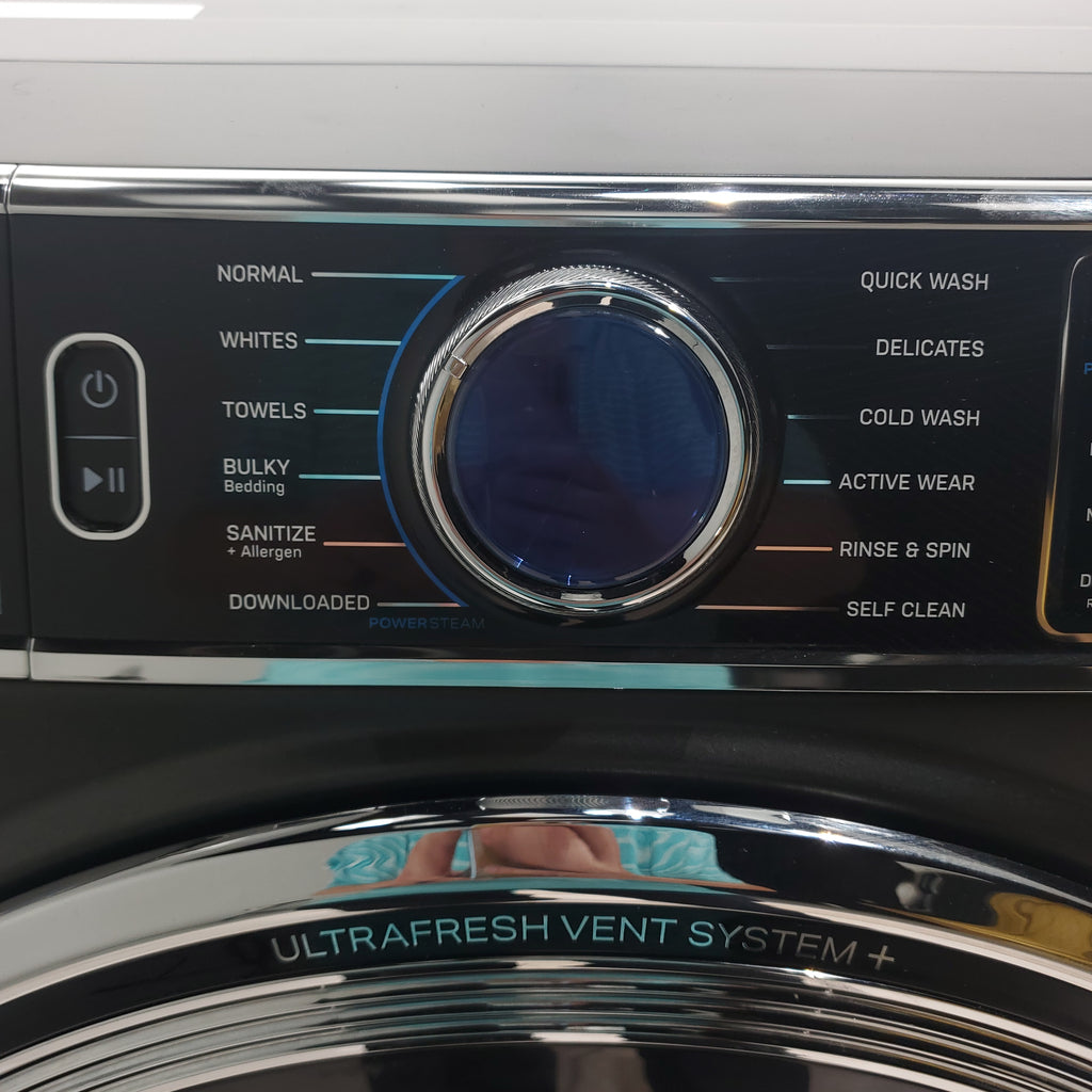 Pictures of Carbon Graphite ENERGY STAR GE 5.3 cu. ft. Frontload Washer with Steam and Sapphire Blue 7.8 cu. ft. Smart Front Load Electric Dryer with PowerSteam - Scratch & Dent - Moderate - Neu Appliance Outlet - Discount Appliance Outlet in Austin, Tx