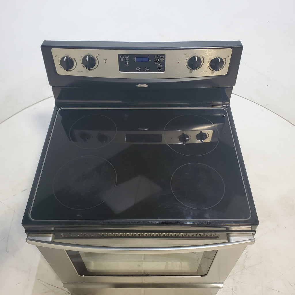 Pictures of Stainless Steel Whirlpool 4.8 cu. ft. 4 Burner Freestanding Electric Range with Ceramic Glass Cooktop - Certified Refurbished - Neu Appliance Outlet - Discount Appliance Outlet in Austin, Tx