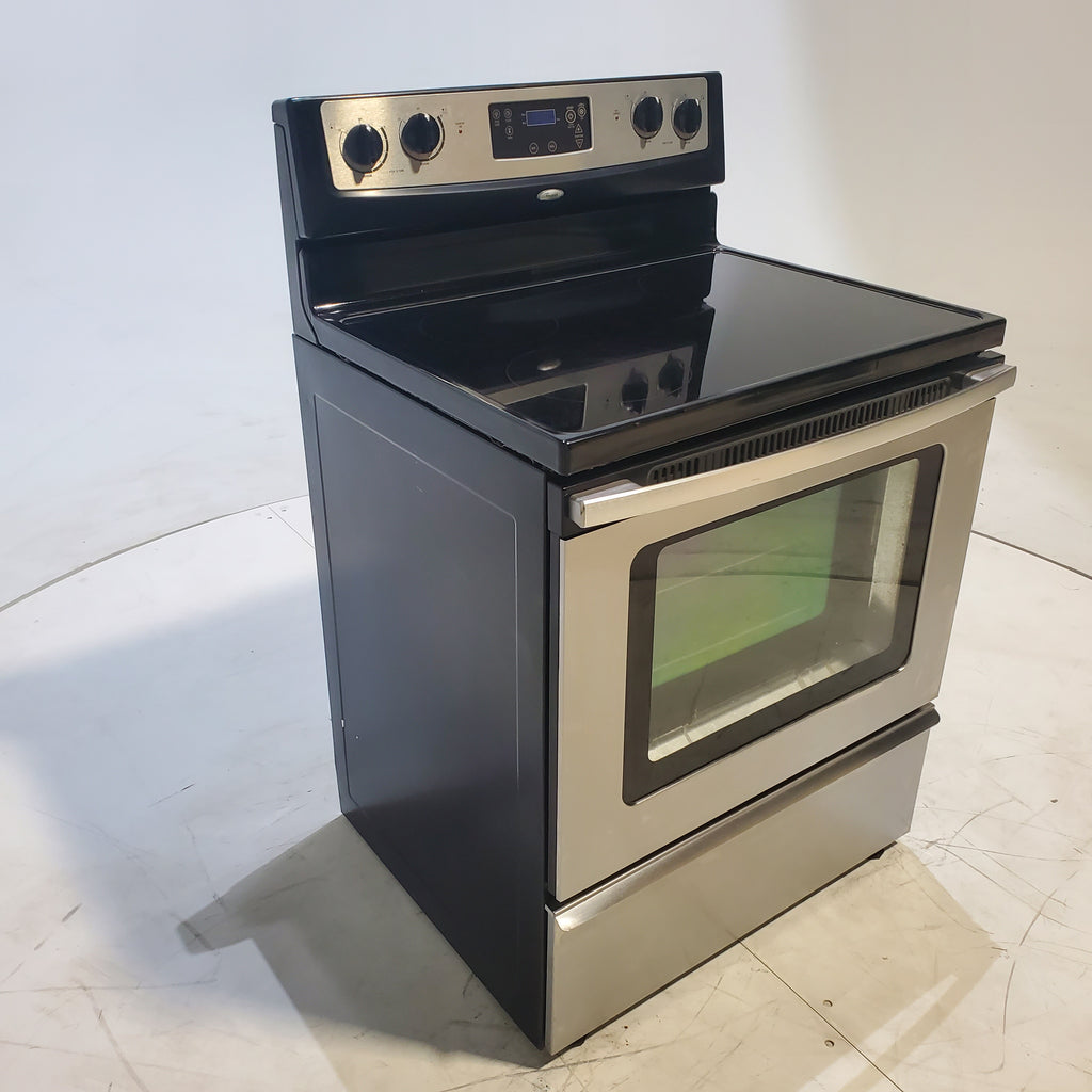 Pictures of Stainless Steel Whirlpool 4.8 cu. ft. 4 Burner Freestanding Electric Range with Ceramic Glass Cooktop - Certified Refurbished - Neu Appliance Outlet - Discount Appliance Outlet in Austin, Tx