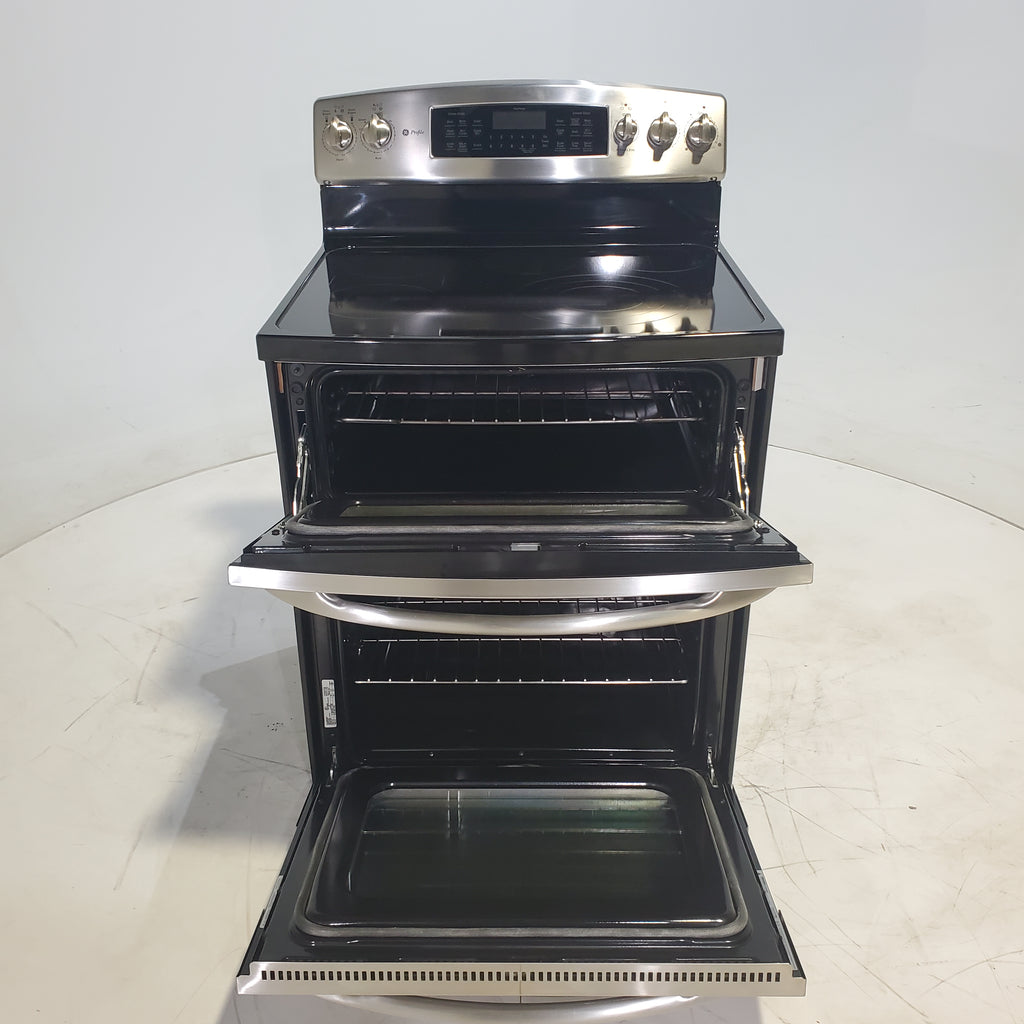 Pictures of Stainless Steel GE Profile 6.6 cu. ft. 5 Heating Element Freestanding Electric Range with Double Oven - Certified Refurbished - Neu Appliance Outlet - Discount Appliance Outlet in Austin, Tx