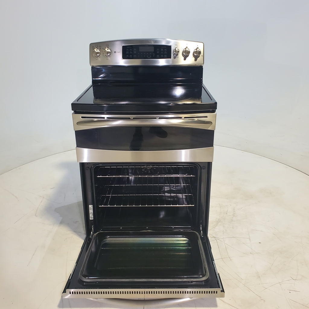 Pictures of Stainless Steel GE Profile 6.6 cu. ft. 5 Heating Element Freestanding Electric Range with Double Oven - Certified Refurbished - Neu Appliance Outlet - Discount Appliance Outlet in Austin, Tx