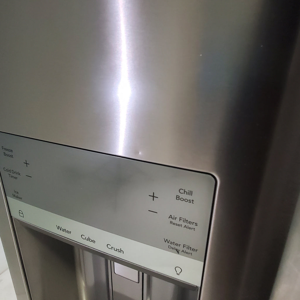 Pictures of Counter-Depth Smudge-Proof Stainless Steel ENERGY STAR Frigidaire Gallery 21.5 cu. ft 4 Door French Door Refrigerator with OpenAccess Door - Scratch & Dent - Moderate - Neu Appliance Outlet - Discount Appliance Outlet in Austin, Tx