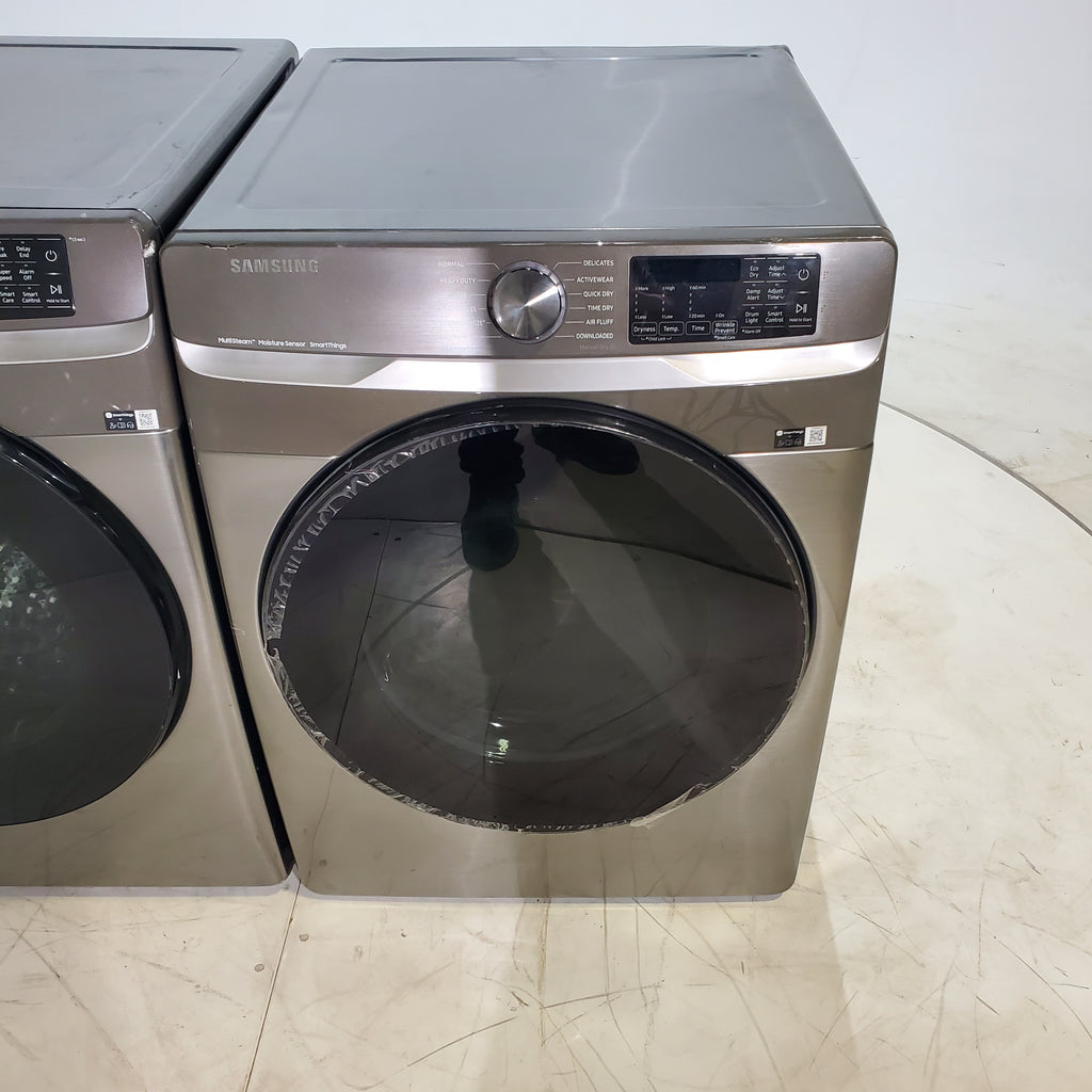 Pictures of Platinum ENERGY STAR Samsung 4.5 cu. ft. Front Load Washer with WiFi Connectivity and 7.5 cu. ft. Front Load Electric Dryer with Steam - Certified Refurbished - Neu Appliance Outlet - Discount Appliance Outlet in Austin, Tx