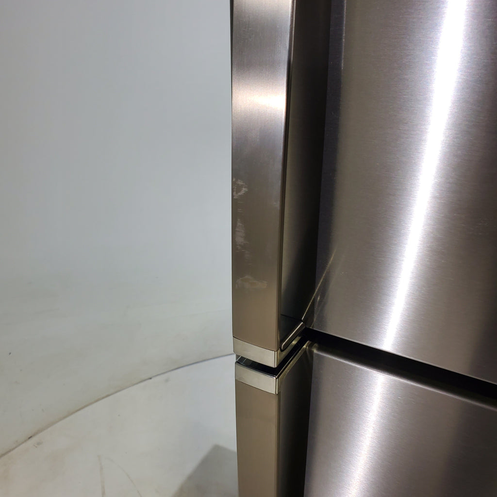 Pictures of Fingerprint Stainless Steel GE 21.9 cu. ft. Top Freezer Refrigerator with Garage Ready Technology - Scratch & Dent - Minor - Neu Appliance Outlet - Discount Appliance Outlet in Austin, Tx