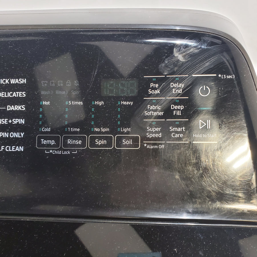 Black Stainless Steel ENERGY STAR Samsung 5.0 cu. ft. Top Load Washer with Active Water Jet - Scratch & Dent - Minor
