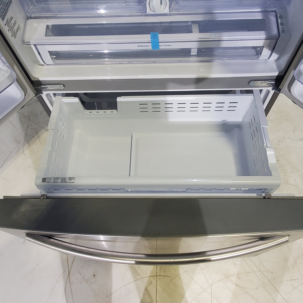 Pictures of Counter Depth Stainless Steel ENERGY STAR Samsung 22.5 cu. ft. 3 Door French Door Refrigerator with Dual Ice Maker  - Certified Refurbished - Neu Appliance Outlet - Discount Appliance Outlet in Austin, Tx