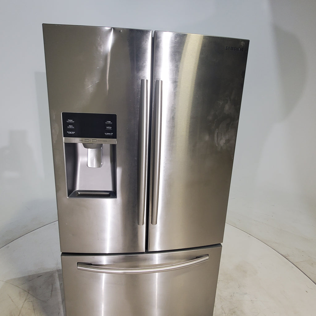 Pictures of Counter Depth Stainless Steel ENERGY STAR Samsung 22.5 cu. ft. 3 Door French Door Refrigerator with Dual Ice Maker  - Certified Refurbished - Neu Appliance Outlet - Discount Appliance Outlet in Austin, Tx