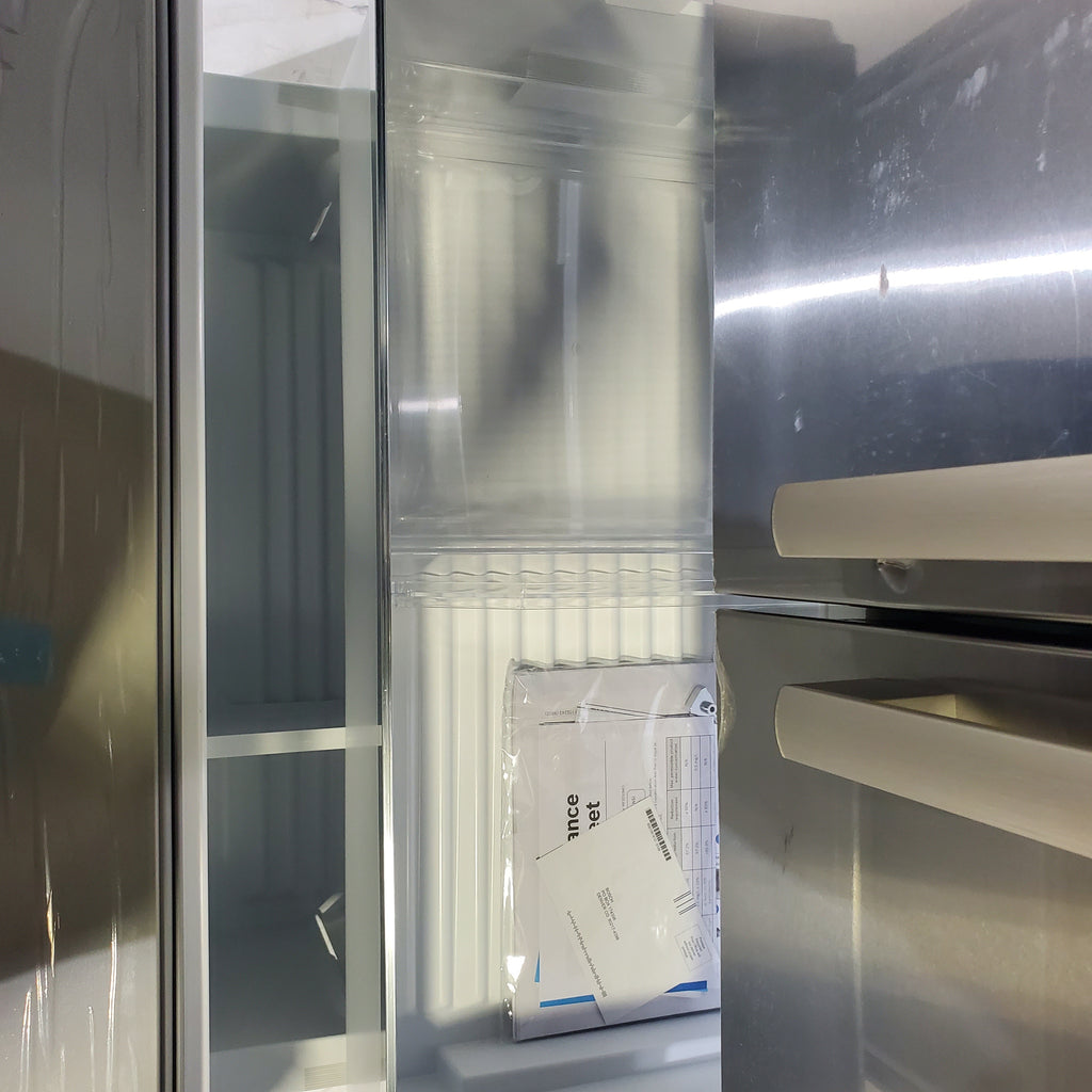 Pictures of Stainless Steel Counter Depth Bosch 500 Series 21.6 cu. ft. 3 Door French Door Refrigerator with Exterior Water and Ice - Scratch & Dent - Moderate - Neu Appliance Outlet - Discount Appliance Outlet in Austin, Tx