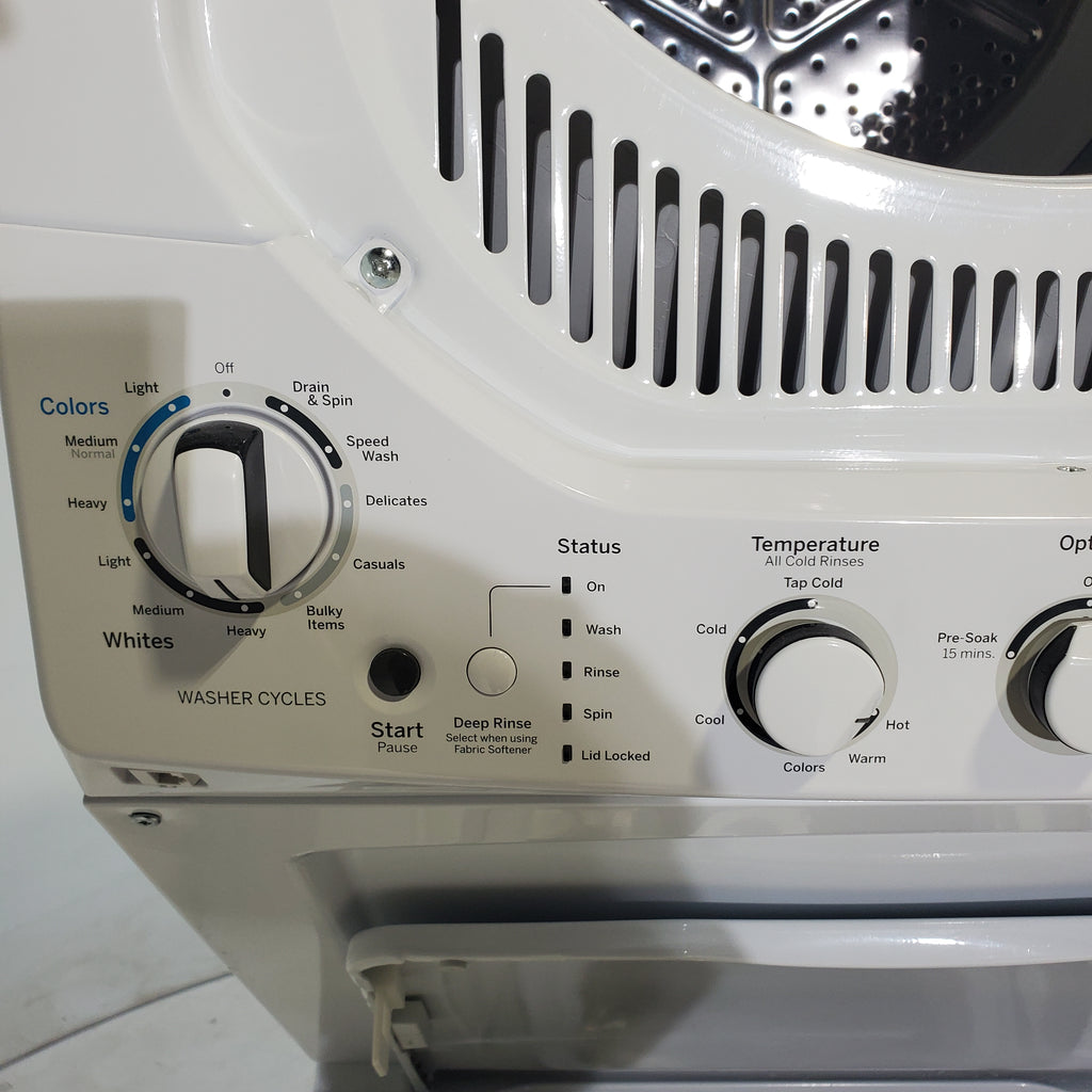 Pictures of 24 in. Wide GE Spacemaker Laundry Center with 2.3 cu. ft. Capacity Top Load Washing Machine and 4.4 cu. ft. Electric Dryer - Certified Refurbished - Neu Appliance Outlet - Discount Appliance Outlet in Austin, Tx