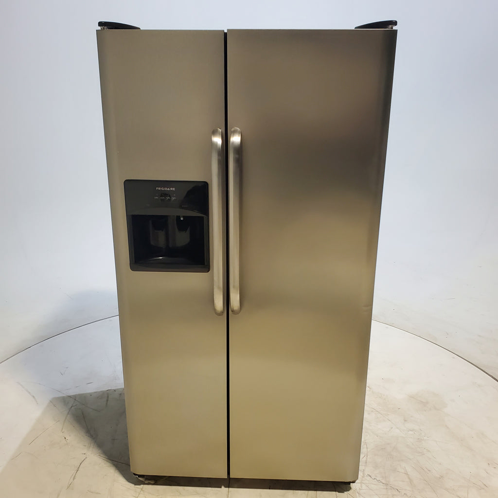 Pictures of Stainless Steel Frigidaire 25.6 cu. ft. Side by Side Refrigerator with External Water and Ice Dispenser - Certified Refurbished - Neu Appliance Outlet - Discount Appliance Outlet in Austin, Tx