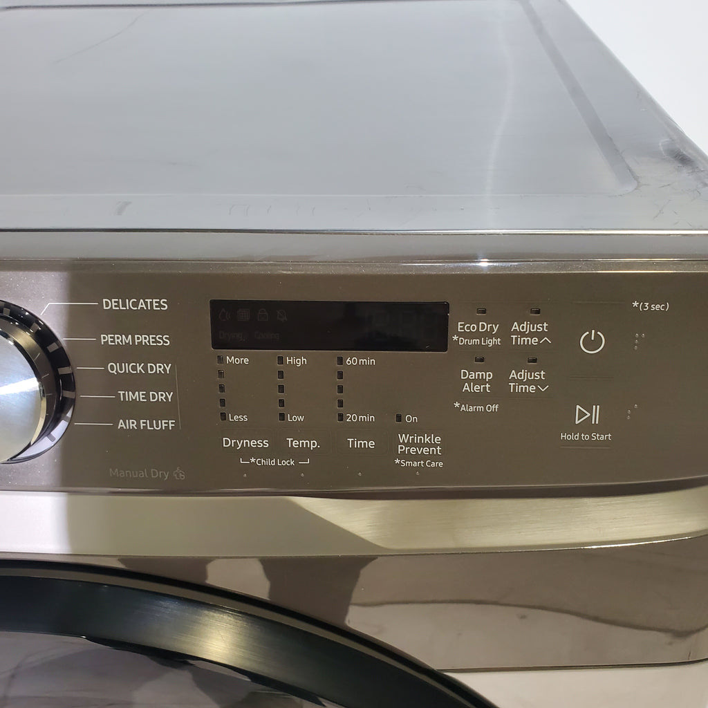 Pictures of Platinum Samsung 7.5 cu. ft. Frontload Electric Dryer with Sensor Dry - Scratch & Dent - Minor - Neu Appliance Outlet - Discount Appliance Outlet in Austin, Tx