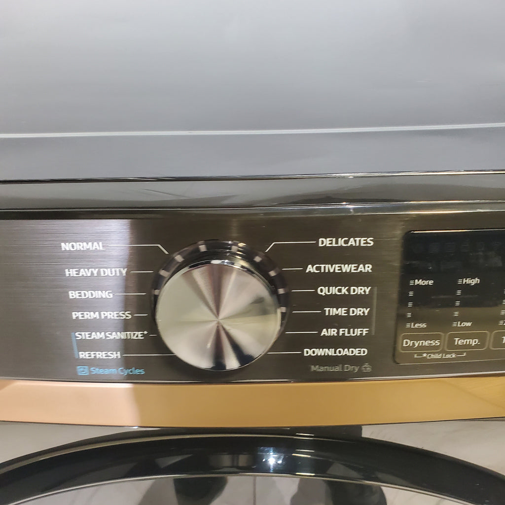 Pictures of Brushed Black ENERGY STAR Samsung 7.5 cu. ft. Frontload Electric Dryer with Steam - Scratch & Dent - Minor - Neu Appliance Outlet - Discount Appliance Outlet in Austin, Tx