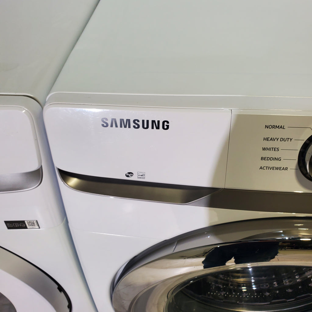 Pictures of ENERGY STAR Samsung 4.5 cu. ft. Front Load Washer with Vibration Reduction and Samsung 7.5 cu. ft. Front Load Gas with Sensor Dry and Interior Drum Light- Scratch & Dent - Minor - Neu Appliance Outlet - Discount Appliance Outlet in Austin, Tx