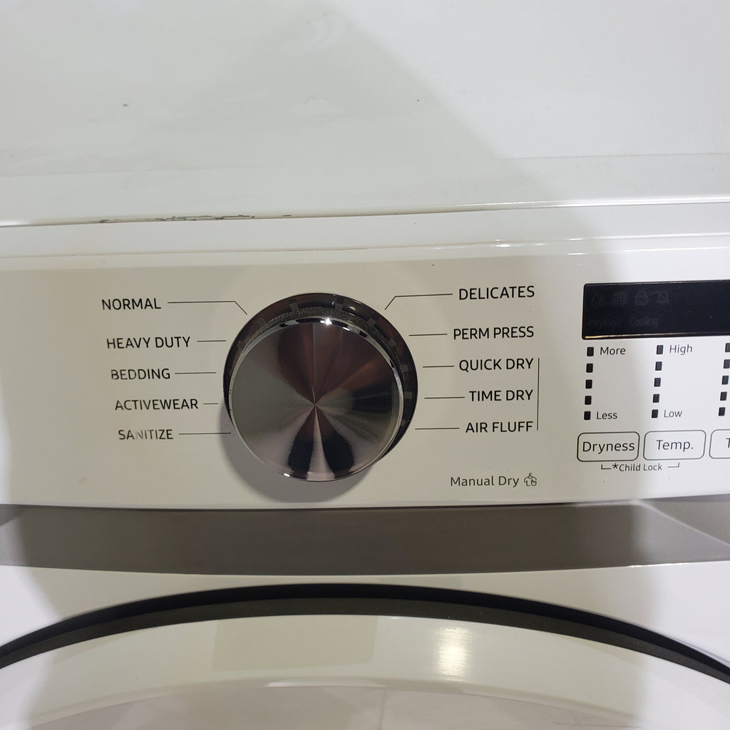 Pictures of White Samsung 7.5 cu. ft. Front Load Electric Dryer with Smart Care - Scratch and Dent - Minor - Neu Appliance Outlet - Discount Appliance Outlet in Austin, Tx