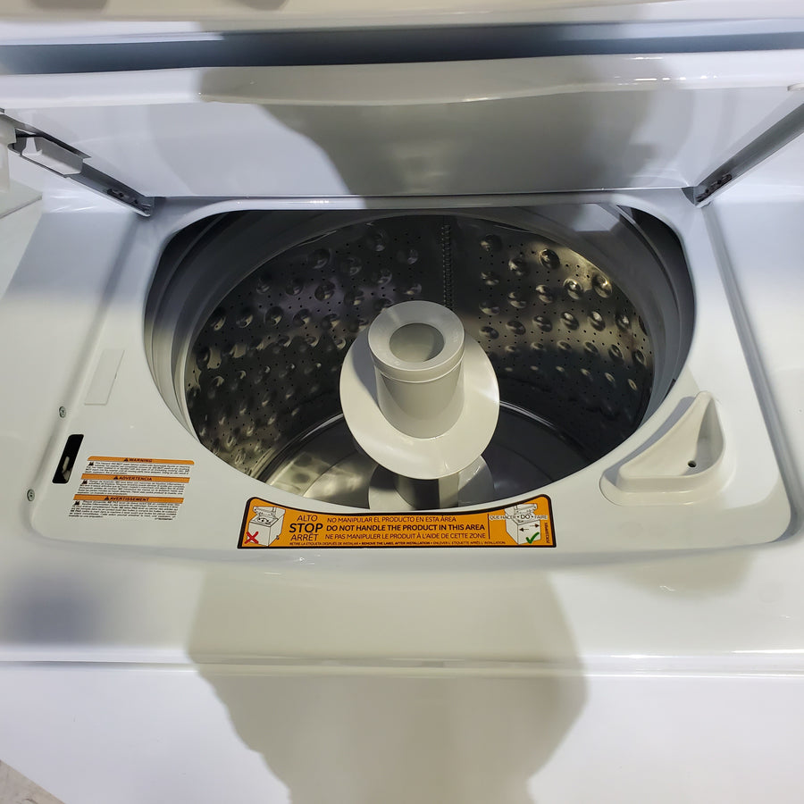GE 3.8 cu. ft. Laundry Center Washer and 5.9 cu. ft. Electric Dryer with Electro-Mechanical Rotary Dial Controls - Scratch & Dent - Minor
