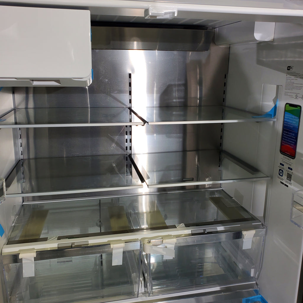 Pictures of Stainless Steel Counter Depth Bosch 500 Series 21.6 cu. ft. 3 Door French Door Refrigerator with Exterior Water and Ice - Scratch & Dent - Moderate - Neu Appliance Outlet - Discount Appliance Outlet in Austin, Tx