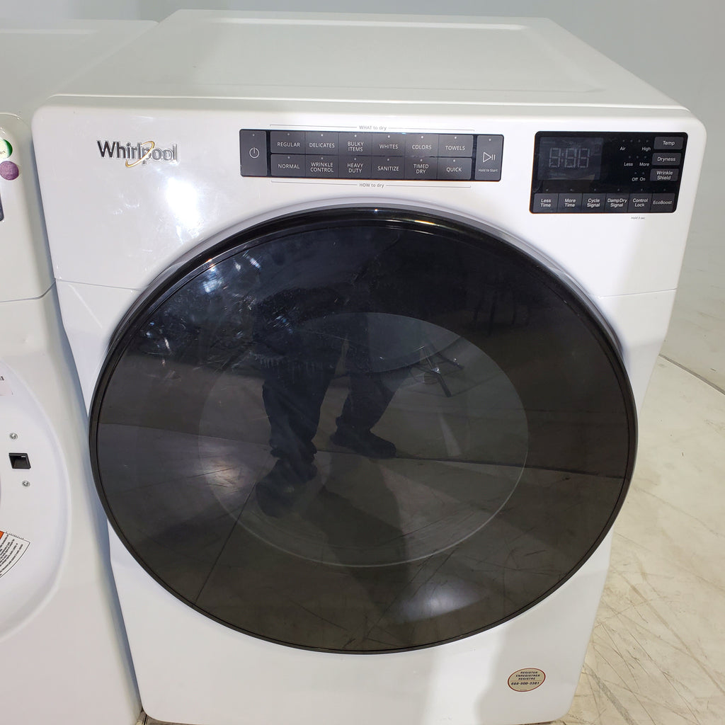 Pictures of Whirlpool ENERGY STAR 4.5 Cu. Ft. Front Load Washer with Quick Wash Cycle and 7.4 Cu. Ft. ENERGY STAR Electric Wrinkle Shield Dryer with Advanced Moisture Sensing - Scratch and Dent - Minor - Neu Appliance Outlet - Discount Appliance Outlet in Austin, Tx