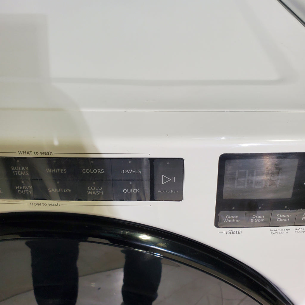 Pictures of Whirlpool ENERGY STAR 4.5 Cu. Ft. Front Load Washer with Quick Wash Cycle and 7.4 Cu. Ft. ENERGY STAR Electric Wrinkle Shield Dryer with Advanced Moisture Sensing - Scratch and Dent - Minor - Neu Appliance Outlet - Discount Appliance Outlet in Austin, Tx