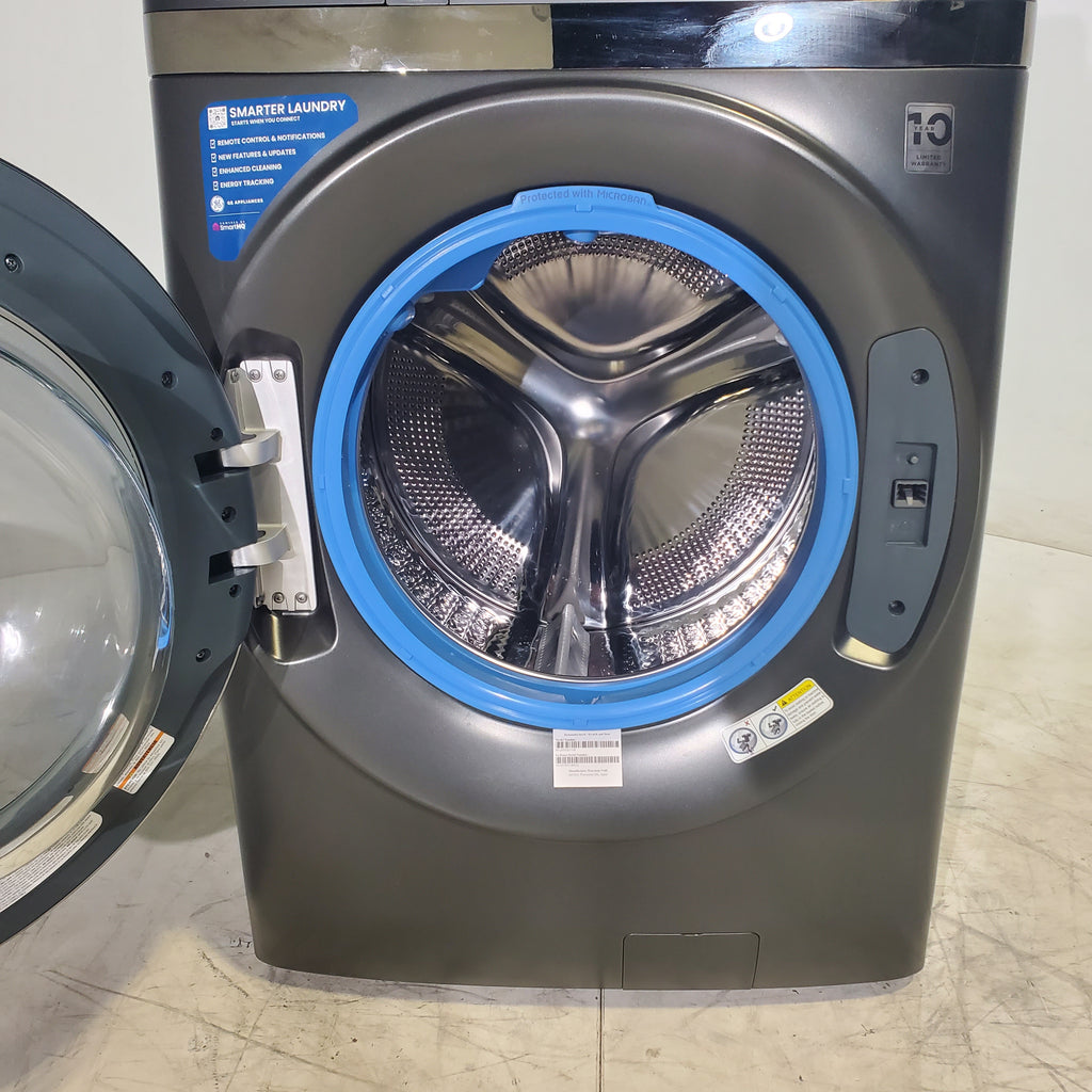 Pictures of Carbon Graphite ENERGY STAR  GE Profile 4.5 cu. ft. Capacity Front Load Combo Washing Machine and Electric Dryer with Ventless Heat Pump Technology - Scratch & Dent - Moderate - Neu Appliance Outlet - Discount Appliance Outlet in Austin, Tx