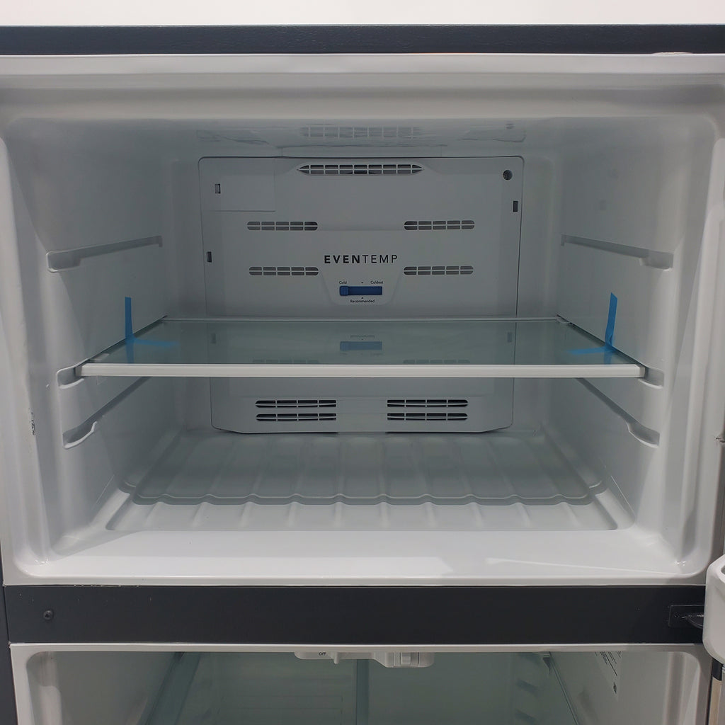 Pictures of 30" Wide Easy Care Stainless Steel Frigidaire 18.3 cu. ft. Top Freezer Bottom Refrigerator with EvenTemp Cooling System - Scratch and Dent - Moderate - Neu Appliance Outlet - Discount Appliance Outlet in Austin, Tx