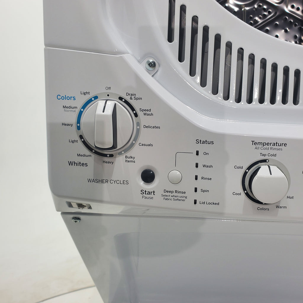 Pictures of 24 in. Wide GE Spacemaker Laundry Center with 2.3 cu. ft. Capacity Top Load Washing Machine and 4.4 cu. ft. Electric Dryer - Certified Refurbished - Neu Appliance Outlet - Discount Appliance Outlet in Austin, Tx