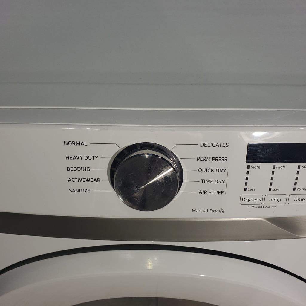 Pictures of White Samsung 7.5 cu. ft. Front Load Electric Dryer with Smart Care - Scratch and Dent - Minor - Neu Appliance Outlet - Discount Appliance Outlet in Austin, Tx