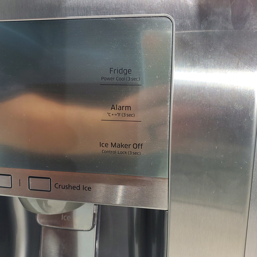 Pictures of Samsung 22 cu. ft. Food Showcase Counter Depth ENERGY STAR Side-by-Side Refrigerator with Metal Cooling in Stainless Steel - Certified Refurbished - Neu Appliance Outlet - Discount Appliance Outlet in Austin, Tx