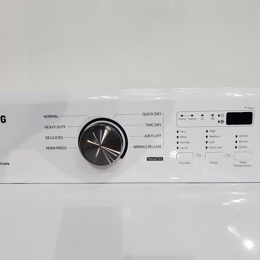 Pictures of Samsung White Top Load Diamond Drum 4.0 cu ft Washing Machine with 8 Wash Cycles and 7.2 cu. ft. Electric Dryer with Sensor Dry in White - Scratch & Dent - Minor /  Moderate - Neu Appliance Outlet - Discount Appliance Outlet in Austin, Tx