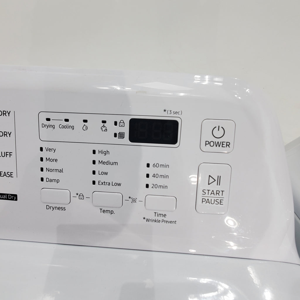 Pictures of Samsung White Top Load Diamond Drum 4.0 cu ft Washing Machine with 8 Wash Cycles and 7.2 cu. ft. Electric Dryer with Sensor Dry in White - Scratch & Dent - Minor /  Moderate - Neu Appliance Outlet - Discount Appliance Outlet in Austin, Tx