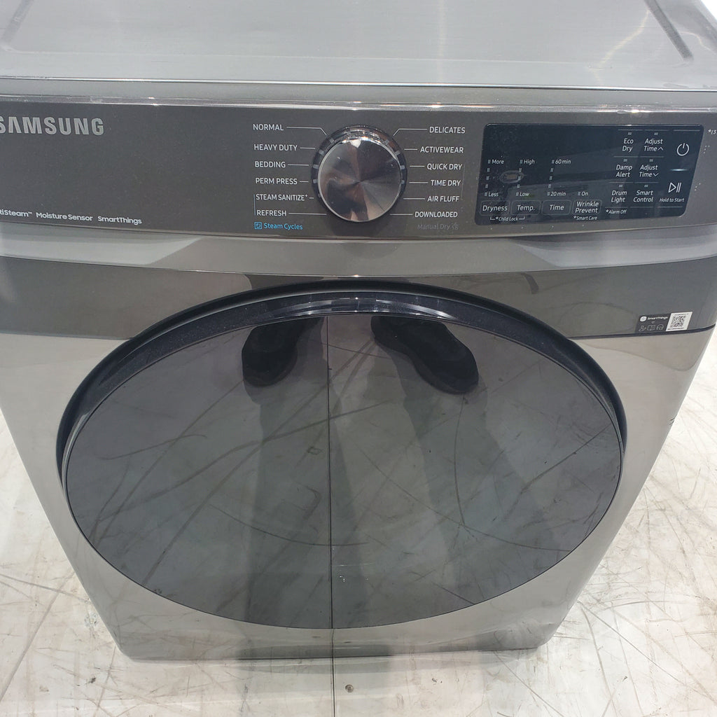 Pictures of Platinum Samsung 7.5 cu. ft. Front Load Electric Dryer with Steam - Scratch & Dent - Minor - Neu Appliance Outlet - Discount Appliance Outlet in Austin, Tx