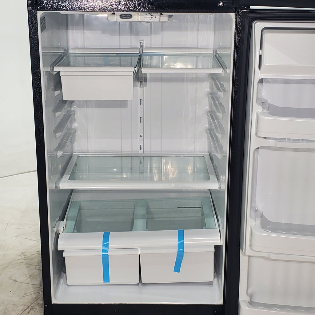 Pictures of 28" Wide GE Black ENERGY STAR 18.1 Cu. Ft. Top-Freezer Refrigerator with Large Door Storage - Certified Refurbished - Neu Appliance Outlet - Discount Appliance Outlet in Austin, Tx