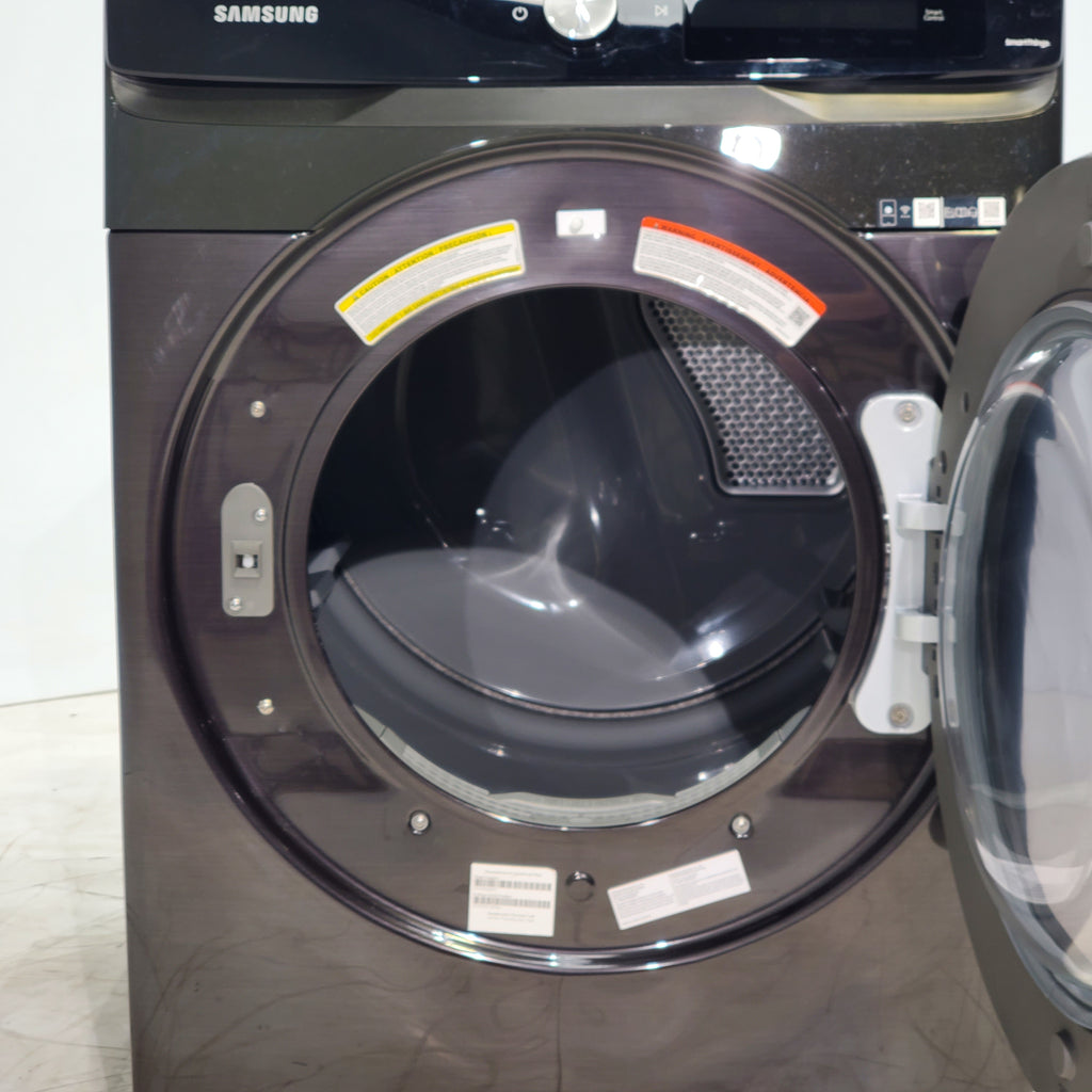 Pictures of Samsung Brushed Black 7.5 cu. ft. Smart Dial Electric Steam Dryer with Super Speed Dry - Scratch & Dent - Major - Neu Appliance Outlet - Discount Appliance Outlet in Austin, Tx