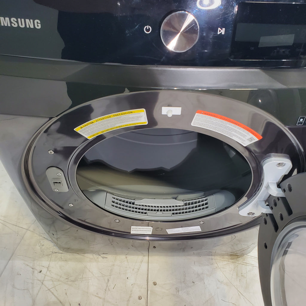 Pictures of Samsung Brushed Black 7.5 cu. ft. Smart Dial Electric Steam Dryer with Super Speed Dry - Scratch & Dent - Major - Neu Appliance Outlet - Discount Appliance Outlet in Austin, Tx