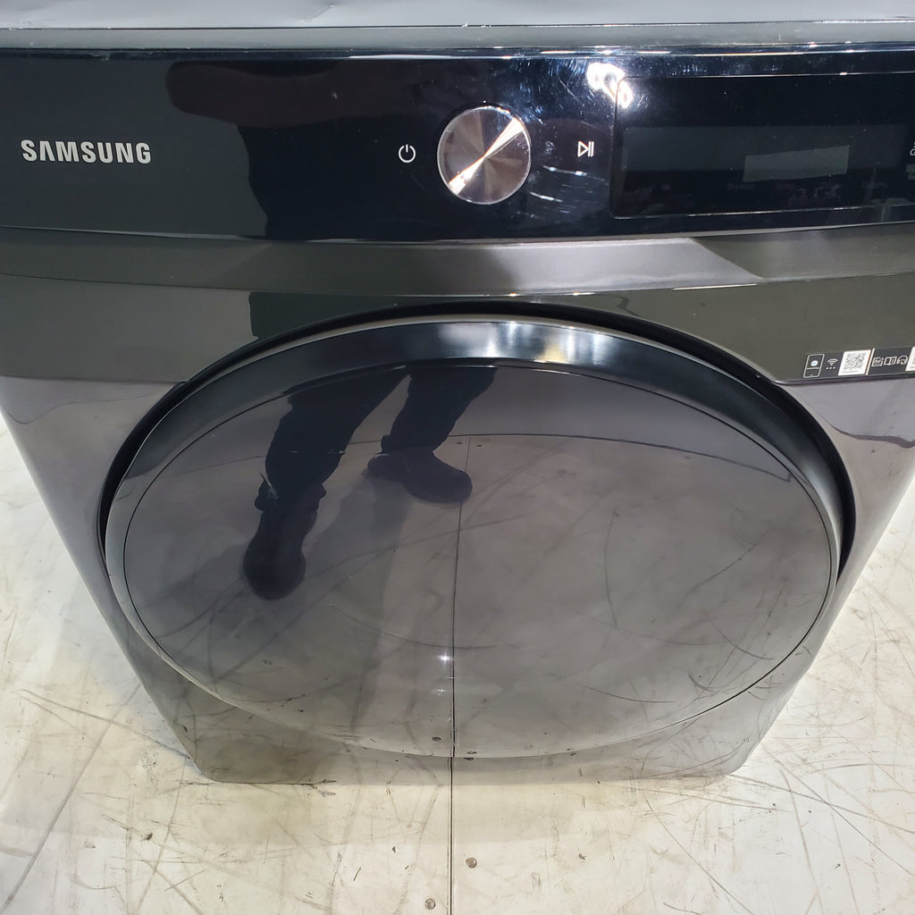 Pictures of Samsung Brushed Black 7.5 cu. ft. Smart Dial Electric Steam Dryer with Super Speed Dry - Scratch & Dent - Major - Neu Appliance Outlet - Discount Appliance Outlet in Austin, Tx