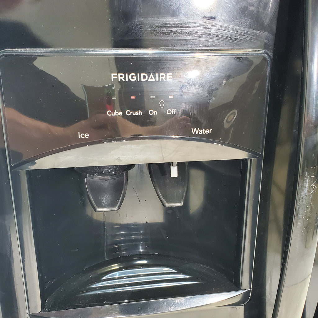 Pictures of Ebony Black Frigidaire 25.5 cu. ft. Side by Side Refrigerator with Exterior Ice and Water Dispenser - Certified Refurbished - Neu Appliance Outlet - Discount Appliance Outlet in Austin, Tx