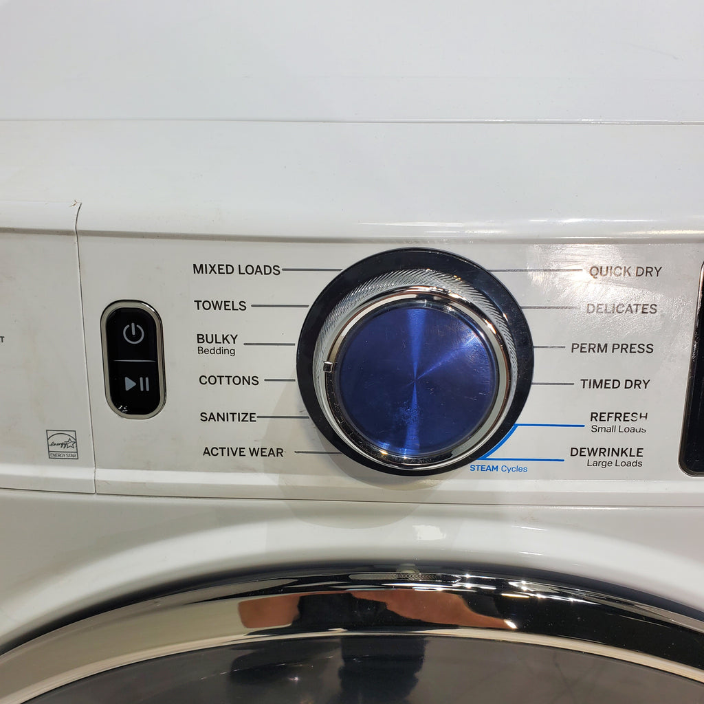 Pictures of GE ENERGY STAR 4.8 cu. ft. Capacity Smart Front Load  Washer with UltraFresh Vent System with OdorBlock  and GE ENERGY STAR 7.8 cu. ft. Capacity Smart Front Load Gas Dryer with Steam and Sanitize Cycle - Scratch and Dent Minor - Neu Appliance Outlet - Discount Appliance Outlet in Austin, Tx