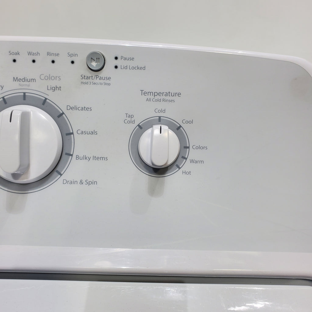 Pictures of Hotpoint 3.8 cu. ft. Top Load Washing Machine with Stainless Steel Basket and GE 6.2 cu. ft. Electric Dryer with 120 ft Venting - Certified Refurbished - Neu Appliance Outlet - Discount Appliance Outlet in Austin, Tx