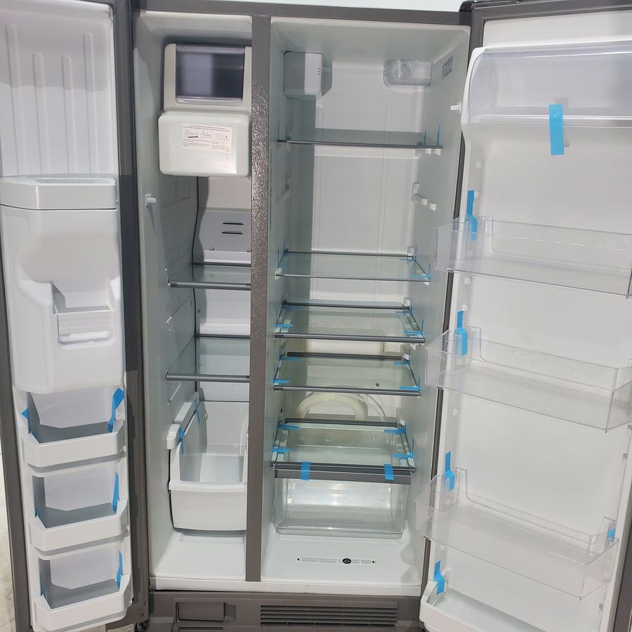 33 in. Wide Fingerprint-Resistant Stainless Steel Whirlpool 21.4 cu. ft. Side by Side Refrigerator with In Door Ice and Water Dispenser - Certified Refurbished